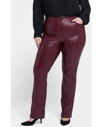 NYDJ - Sculpt Her Marilyn Faux Leather Straight Leg Pants - Lyst