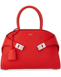 Ferragamo - Hug Small Leather Top-handle Bag - Lyst