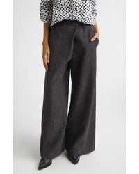 R13 - Oversize Crossover Pinstripe Linen & Virgin Wool Pants - Lyst
