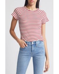PAIGE - Bijou Stripe Rib T-shirt - Lyst