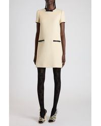 Valentino - Bow Detail Virgin Wool Blend Tweed Minidress - Lyst