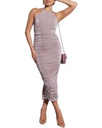 Vici Collection - Esmai Ruched Midi Dress - Lyst