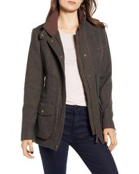 Joules Wool Blend Tweed Field Coat - Gray