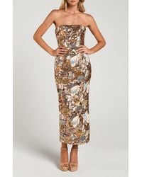 HELSI - Leslie Pattern Sequin Strapless Gown - Lyst