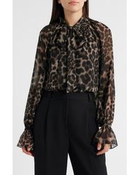Kobi Halperin - Davi Print Tie Neck Top - Lyst
