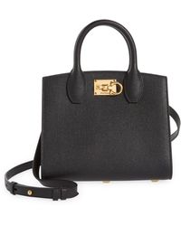 Ferragamo - Studio Box Mini Leather Top-handle Bag - Lyst