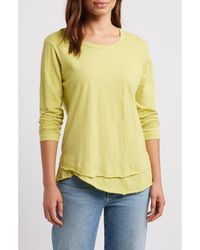 Apny - Layered Hem Cotton Slub Top - Lyst