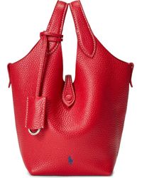 Polo Ralph Lauren - Shiny Drum Leather Tote - Lyst