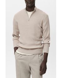 Mango - Rib Quarter Zip Sweater - Lyst