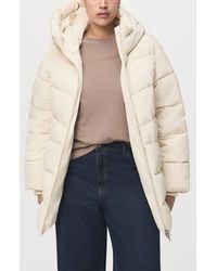 Mango - Water Repellent Hooded Puffer Coat - Lyst