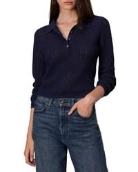 Rag & Bone - Viola Open Stitch Polo Sweater - Lyst