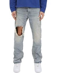 Purple Brand - P011 Knee Blowout Dirty Straight Leg Jeans - Lyst