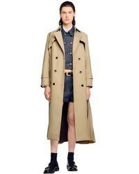 Sandro - Belted Double-Breasted Trench - Lyst