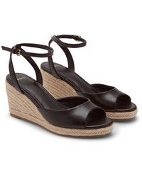 Mango - Ankle Strap Open Toe Wedge Espadrille - Lyst
