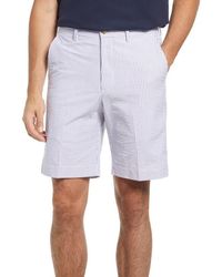 Berle - Flat Front Seersucker Shorts - Lyst