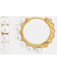 Dower & Hall - Medium Timeless Pearl Huggie Hoops - Lyst