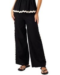 Petal & Pup - Mollymook Rickrack Trim Cotton Wide Leg Pants - Lyst