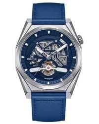 Heritor - Amadeus Semi-Skeleton Leather-Band Watch - Lyst