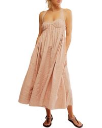 Free People - Poppy Cotton Seersucker Midi Dress - Lyst