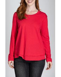 Apny - Layered Hem Cotton Slub Top - Lyst