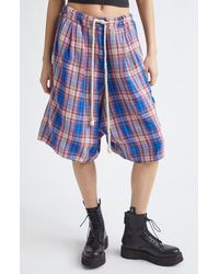 R13 - Jumbo Plaid Pleated Drawstring Shorts - Lyst