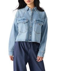 Steve Madden - Rafi Denim Crop Shirt - Lyst