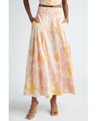 A.L.C. - A. L.c. Eve Pleated Linen Blend Maxi Skirt - Lyst