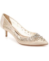 badgley mischka iris kitten heel slingback pump
