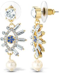 Jessica Simpson - Evil Eye Dangle Earrings With Pearl & Rhinestones - Lyst