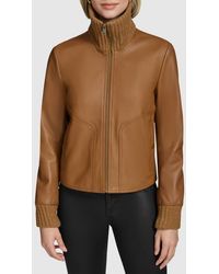 Andrew Marc - Beatrix Leather Bomber Jacket - Lyst