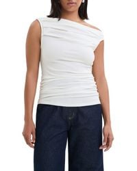 MARCELLA - Cooper Boat Neck Ruched Tank - Lyst
