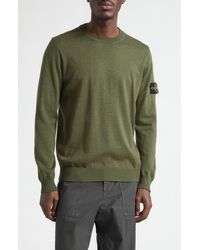 Stone Island - Compass Patch Virgin Wool Crewneck Sweater - Lyst