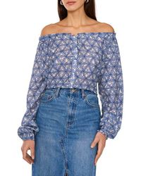 Two By Vince Camuto - Floral Off The Shoulder Button-Up Shirt - Lyst