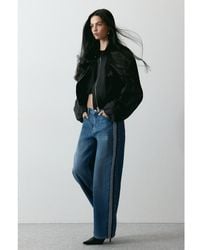 H&M - Wide Regular Side-Striped Jeans - Lyst