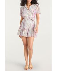 Cinq À Sept - Midsummer Bloom Belted Puff Sleeve Minidress - Lyst