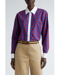 Dries Van Noten - Contrast Trim Cotton Button-up Shirt - Lyst