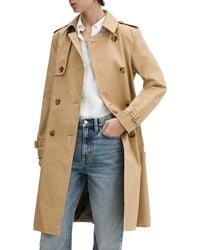 Mango - Classic Double Breasted Water Repellent Cotton Trench Coat - Lyst