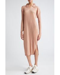 Pleats Please Issey Miyake - Monthly Colors October Long Sleeve Pleated Midi Dress - Lyst
