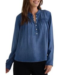 Bella Dahl - Pintuck Denim Top - Lyst