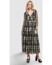 Oasis - Open Back Long Sleeve Midi Dress - Lyst