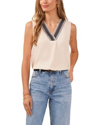 Vince Camuto - Placed Print Sleeveless Top - Lyst