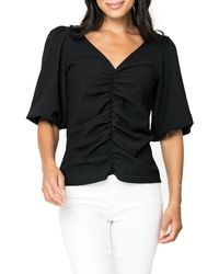 Gibsonlook - Puff Sleeve Ruched Top - Lyst