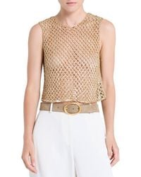 Twp - Sequined Open Stitch Muscle Tee - Lyst