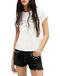 AllSaints - Randal Anna Embroidered Cotton T-shirt - Lyst