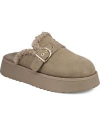MIA - Sugary Faux Shearling Platform Mule - Lyst