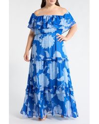 Sugarlips - Seabloom Floral Gauri Off The Shoulder Maxi Dress - Lyst