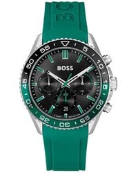 BOSS - Runner Chronograph Silicone Strap Watch, 44Mm - Lyst