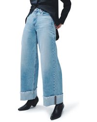 Rag & Bone - Sofie Cuffed High Waist Wide Leg Jeans - Lyst