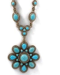 Jessica Simpson - Large Stone Flower Necklace - Lyst