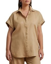 Ralph Lauren - Relaxed Fit Short Sleeve Linen Button-Up Shirt - Lyst